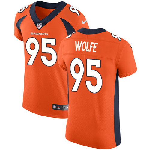 Nike Broncos #95 Derek Wolfe Orange Team Color Men's Stitched NFL Vapor Untouchable Elite Jersey - Click Image to Close